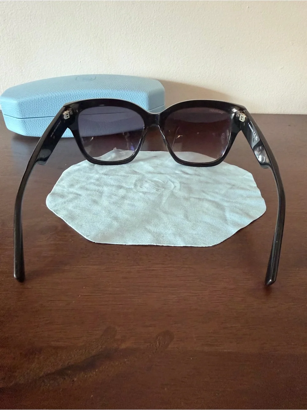 Swarovski Crystal Embellished Black Sunglasses with Case
